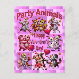 Postal Día de San Valentín Baile de Parejas "Animales de 