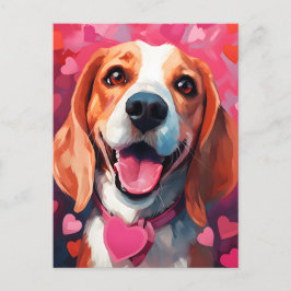 Postal Día de San Valentín Beagle