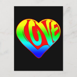 Postal Día de San Valentín Corazón Colorido Amor