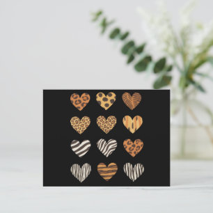 Postal Día de San Valentín Corazón Leopardo Lindo 