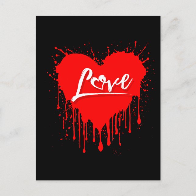 POSTAL DÍA DE SAN VALENTÍN CORAZÓN ROJO DE AMOR DERRITIÉN (Anverso)