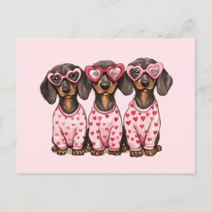 Postal Día de San Valentín Dachshund Dogs
