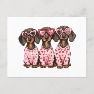 Postal Día de San Valentín Dachshund Dogs