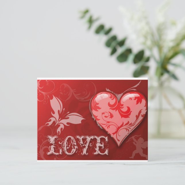 Postal Día de San Valentín de amor (Anverso de pie)