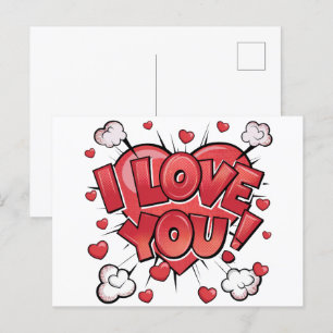 Postal Día de San Valentín de arte pop