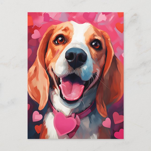 Postal Día de San Valentín de Beagle (Anverso)