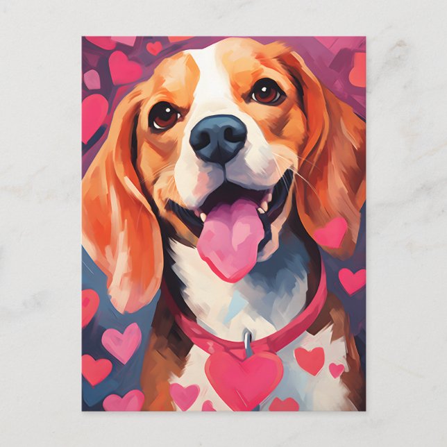 Postal Día de San Valentín de Beagle (Anverso)