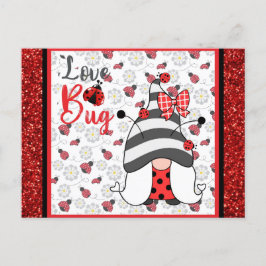Postal Día de San Valentín de Bug Ladybug de Cute Gnome L