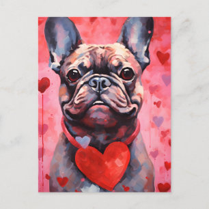 Postal Día de San Valentín de Bulldog francés