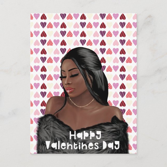 Postal Día de San Valentín de la Historia Negra de la Muj (Anverso)