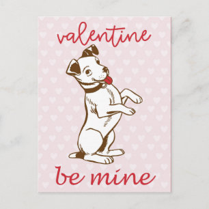 Postal Día de San Valentín de perro de época