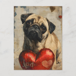 Postal Día de San Valentín de pug