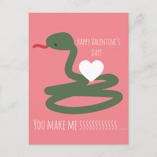 Postal Día de San Valentín de serpientes Sssss Love