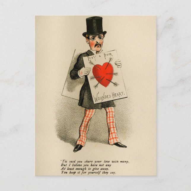 Postal Día de San Valentín de vinagre de época (Anverso)