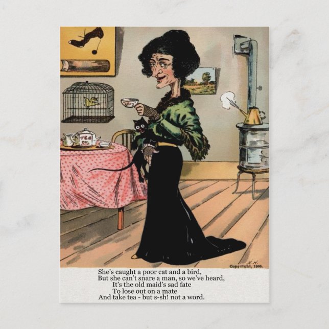 Postal Día de San Valentín de vinagre de época (Anverso)