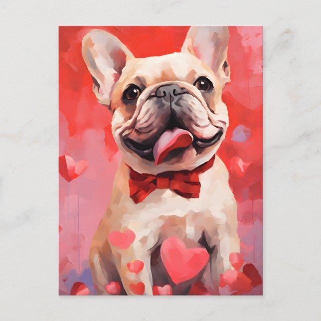 Postal Día de San Valentín del Bulldog Francés (Anverso)