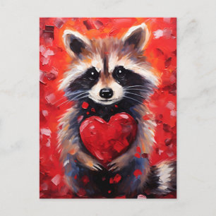 Postal Día de San Valentín del mapache