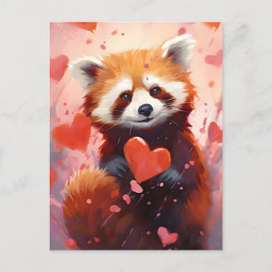 Postal Día de San Valentín del Panda Rojo