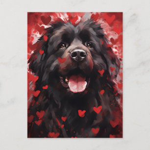 Postal Día de San Valentín del perro Terranova