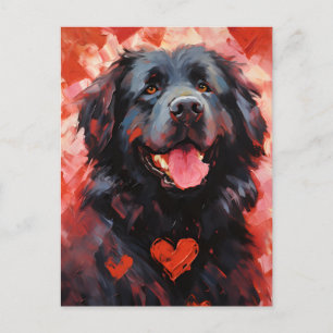 Postal Día de San Valentín del perro Terranova