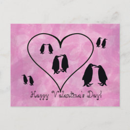 Postal Día de San Valentín del Pingüino Rosa