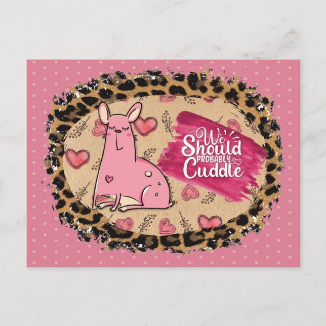 Postal Día de San Valentín divertido Cachorro lindo abraz (Anverso)