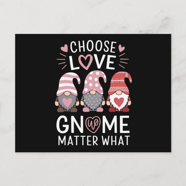 Postal Día de San Valentín elegir amor Gnome Matar Qué (Anverso)