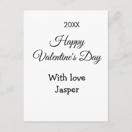 Postal día de San Valentín feliz nombre amor simple año e