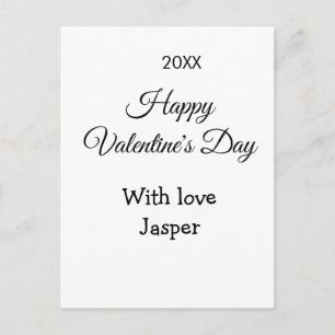 Postal día de San Valentín feliz nombre amor simple año e