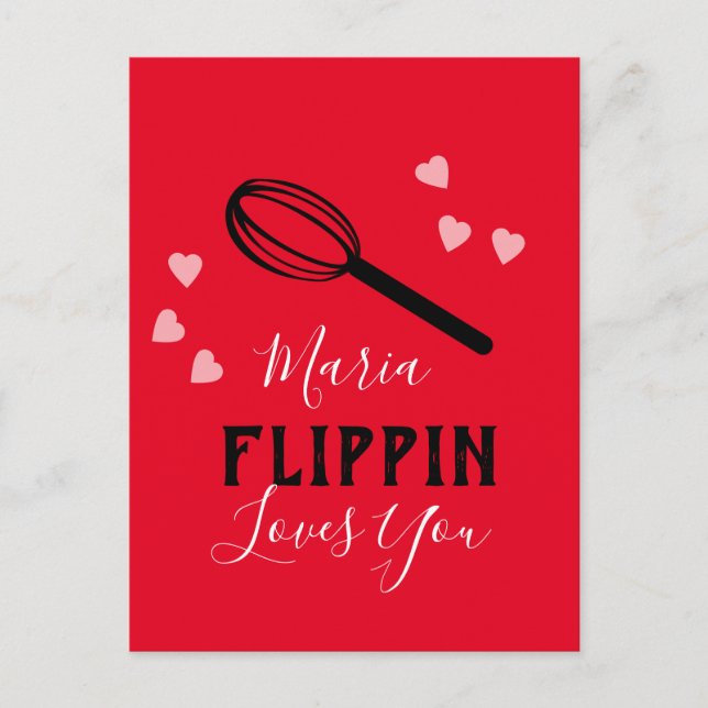 Postal Día de San Valentín Flippin te Ama Corazones Panad (Anverso)