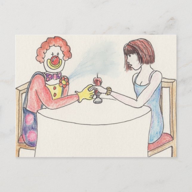 Postal Día de San Valentín Funny Clown Romance Personaliz (Anverso)