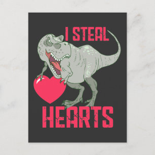 Postal Día de San Valentín Funny Dinosaur Heartbreaker Bo