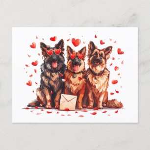 Postal Día de San Valentín German Shepherd Dogs