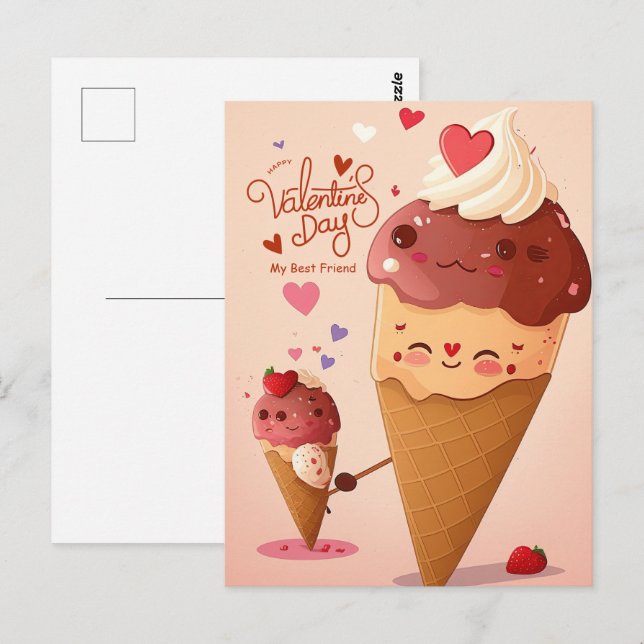 Postal día de San Valentín mi amigo (Anverso / Reverso)