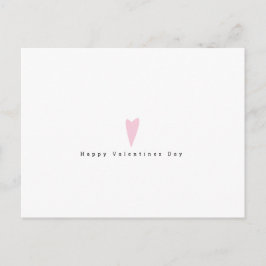 Postal Día de San Valentín Minimalista Corazón Rosa Simpl