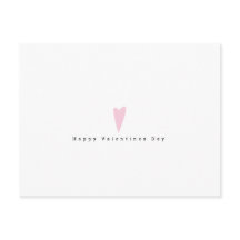 Día de San Valentín Minimalista Corazón Rosa Simpl
