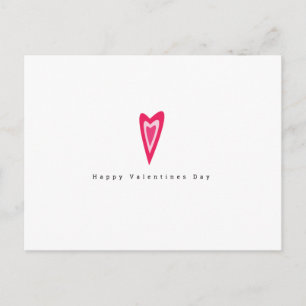 Postal Día de San Valentín minimalista Sencillo Corazones