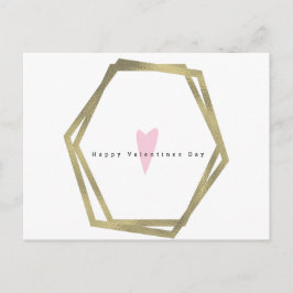 Postal Día de San Valentín Minimalista Simple Geo Falso D