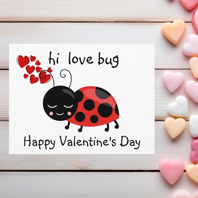 Postal Día de San Valentín Niño Bug Amor Lindo (Subido por el creador)