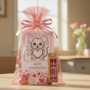 Postal Día de San Valentín para estudiantes coloreando un