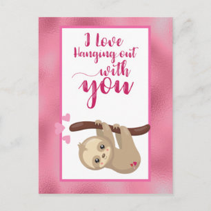 Postal Día de San Valentín Perezoso Amor Pasando el rato 