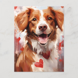 Postal día de San Valentín perro Brittany