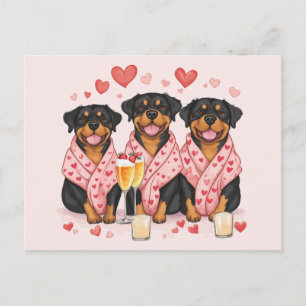 Postal Día de San Valentín Perros Rottweiler