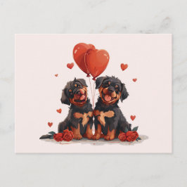 Postal Día de San Valentín Perros Rottweiler