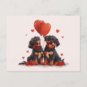 Postal Día de San Valentín Perros Rottweiler