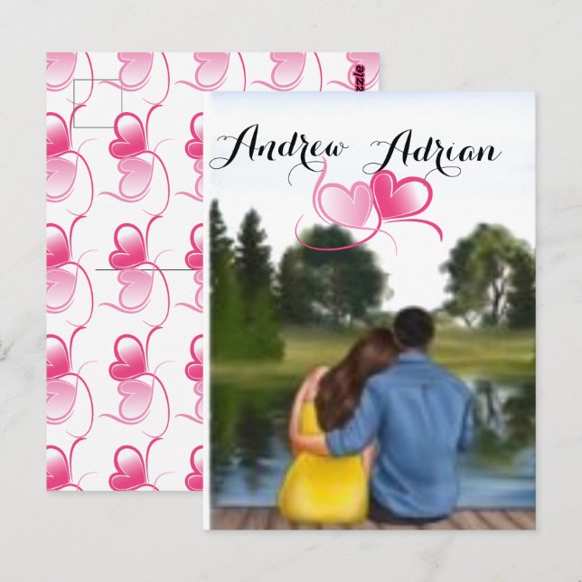Postal Día de San Valentín personalizado para parejas 202 (Anverso / Reverso)