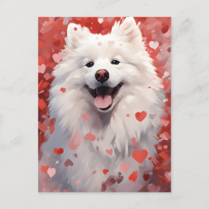 Postal Día de San Valentín Samoyedo