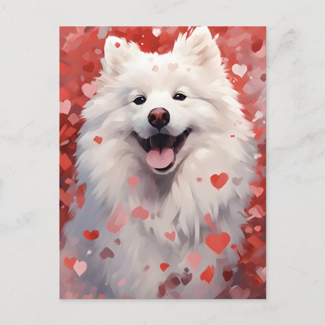 Postal Día de San Valentín Samoyedo (Anverso)