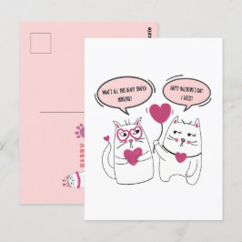 Postal Día de San Valentín sarcástico Personalizado Gato 