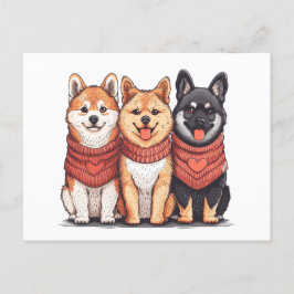 Postal Día de San Valentín Shiba Inu Dogs